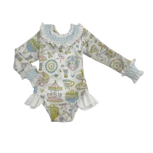 Carousel Dainty Handsmocked Rashguard