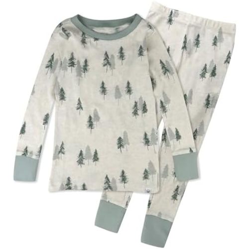 HonestBaby Holiday 2-Piece Pajamas Sleepwear PJs 100% Organic Cotton for Baby, Toddler, Kids