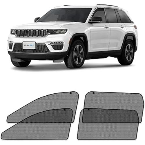 CLIM ART Magnetic Car Window Shades for Jeep Grand Cherokee 2022-2026 – Custom-Fit Sun Blocker Curtains, Side Window Covers, Essential Car Accessories for Camping, Baby and Privacy Protection - MS0193