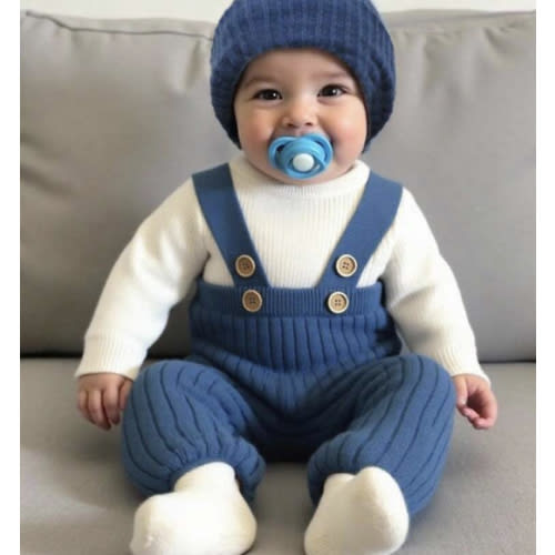 SHEIN Newborn Baby Girl Cute Versatile Knitted Bib Jumpsuit, Apricot Top & Hat Set,In Fall/Winter Baby Boy Winter Clothes Infant Sweater Romper Newborn Boy Clothes Baby Boy Romper Knitted Baby Boy Outfit