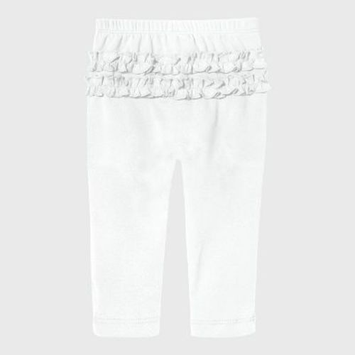 City Threads Baby Ruffle Butt Soft Cotton Leggings | White - 0/3M