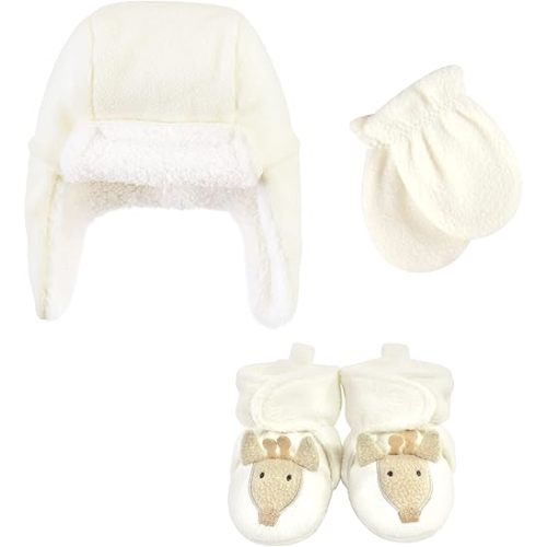 Hudson Baby Girls' Trapper Hat, Mitten and Bootie Set