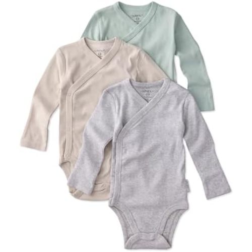 unisex-baby Sterling 3-pack Kimono Bodysuits 100% Organic Cotton Side Snap for Baby Boys & Girls