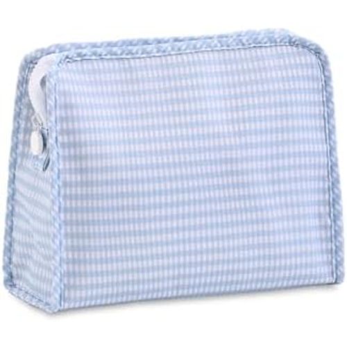 Gingham Makeup Bag, Blue