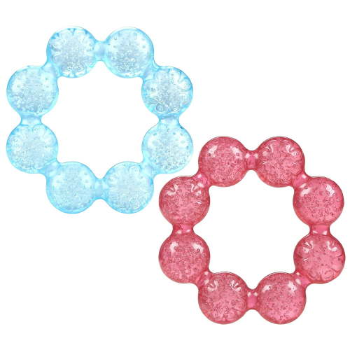 Nuby Pur Ice Bite Soother Ring Teether, 2 Count - Blue