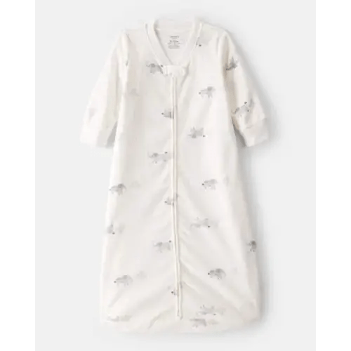 Baby Elephant Print Long-Sleeve Wearable Blanket - White | Carter's