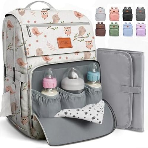PILLANI Baby Diaper Bag Backpack - Large Bag for Boys & Girls, Waterproof Diaper Backpack - Travel Diaper Bags w/Changing Pad, Baby Registry Search & Shower Gifts - Essentials Must Haves Newborn Stuff