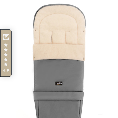 Gray Organic Wool Adjustable Footmuff | Cover Baby LLC