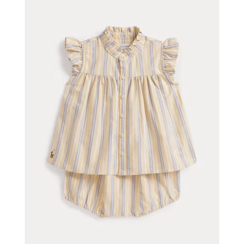 Striped Cotton Oxford Top & Bloomer