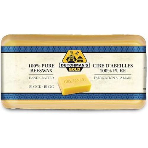Dutchman’s Gold Beeswax Block, 454 g (1 lb) | 100% Pure Canadian Cosmetic Grade Beeswax | Handcrafted | Ideal for Candles, Food Wraps, Crafts & DIY Projects