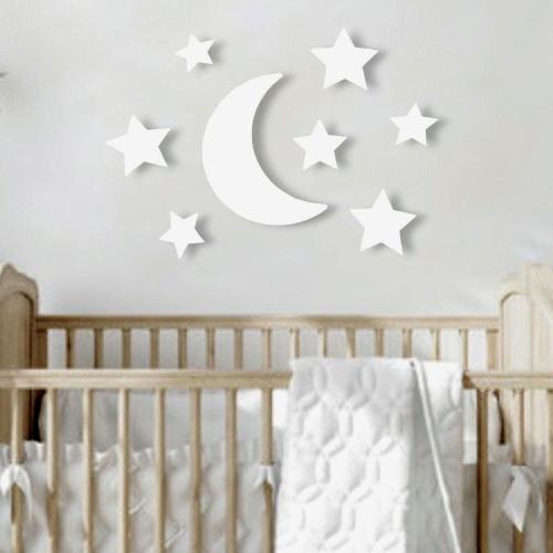 Moon & Stars, Baby Nursery Sign Set, Wood Wall Decor, Nursery Room Decor, Celestial Wall Art, Playroom Signs, Nursery Accents, Boho Nursery