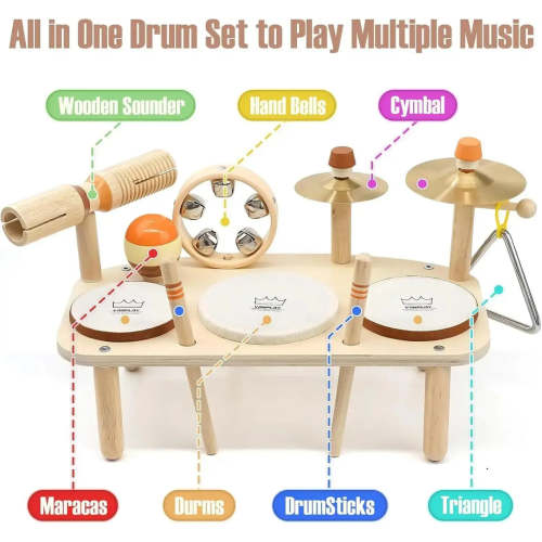 Kids Drum Set for Toddlers | Montessori Musical Instruments 11-in-1 – Joyreal