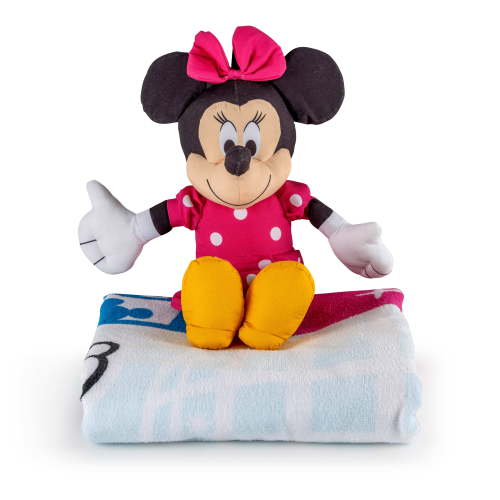 Minnie Mouse Kids 12" Polyester Beach Buddy and 28" x 58" Cotton Beach Towel Set, Multicolor, Disney