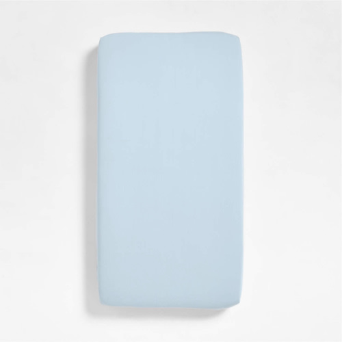 Cozy Cloud Sky Blue Washed Organic Cotton Baby Crib Fitted Sheet