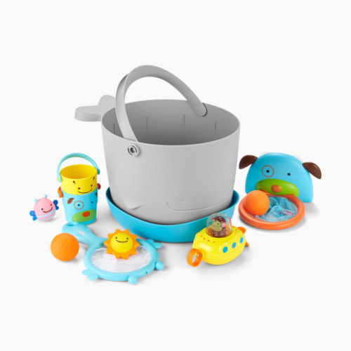Skip Hop Moby Bath Toy Bucket Gift Set - Grey