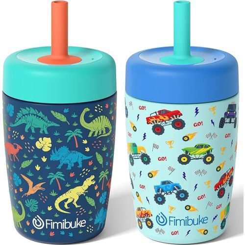 Fimibuke Toddler Cups Spill Proof, 12 OZ Sippy Cup for Toddler Water Bottle