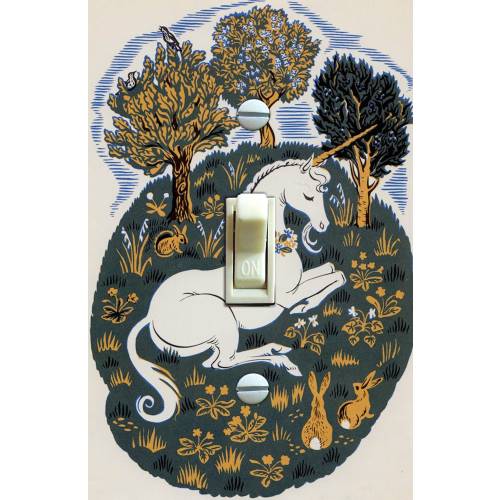 The Last Unicorn Illustration, Switch Plate Cover, Light Switch Plate, Wall Plate, Single, Home Decor
