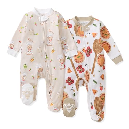Burt's Bees Baby Organic Cotton Sleep and Play Footed Pajamas for Boys