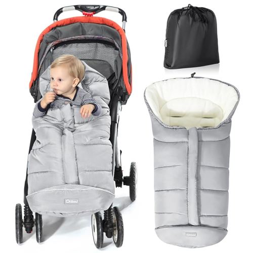 Orzbow Warm Bunting Bag Universal,Stroller Sleeping Bag Cold Weather,Waterproof Toddler Footmuff (Beige, Large)