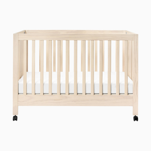 babyletto Maki Portable Folding Crib with Toddler Bed Conversion Kit - Washed Natural
