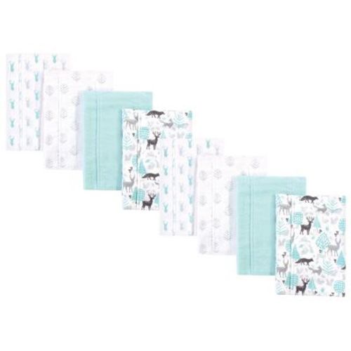 Hudson Baby Boys and Girls Cotton Poly Flannel Burp Cloths 8-Pack, One Size