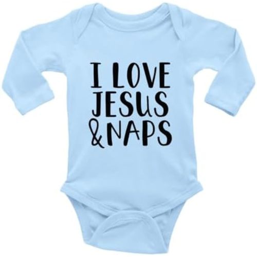I Love Jesus & Naps Baby Christian Bodysuit Infant Toddler Baby Clothes Creeper