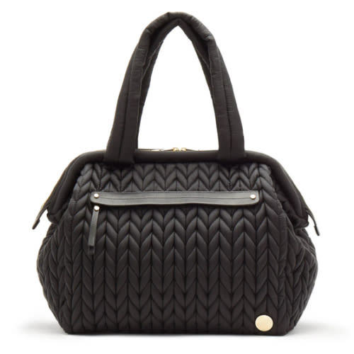HAPP Paige Carryall Diaper Bag - Black Herringbone