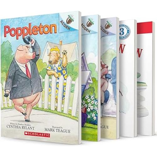 Poppleton Series, 5 Books Set, Poppleton: An Acorn Book, Poppleton and Friends, Poppleton in Summer, Poppleton in Winter, Poppleton in Spring, by Cynthia Rylant