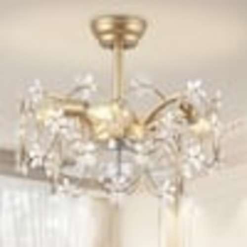 ARISKEEN 21 in. Indoor Golden Ceiling Fan with Light, Ceiling Fans with Light and Remote, Acrylic Flower Fandelier for Bedroom LT-026-01
