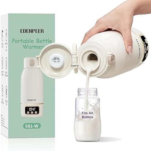 Portable Bottle Warmer for Travel, Fast Baby Bottle Warmer Portable with Precise Temperature Control, 17 OZ Milk Warmer, Leak-Proof Cordless Breastmilk Warmer, Fits Most Baby Bottles for On the Go