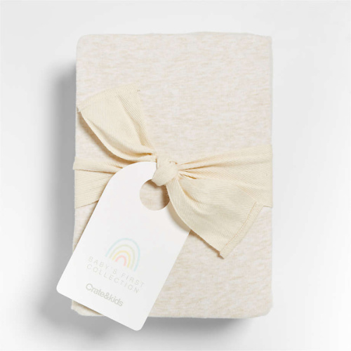 Comfy Tee Whisper Solid Natural 100% Organic Cotton Jersey Baby Crib Fitted Sheet