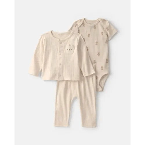 Baby Boy 3-Piece Bear Layering Set - Ivory | Carter's