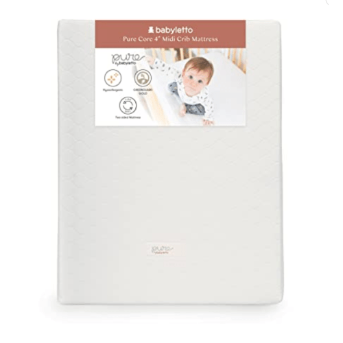 Babyletto Pure Core 4” Midi Crib Mattress With Hybrid Waterproof Cover, M5397C