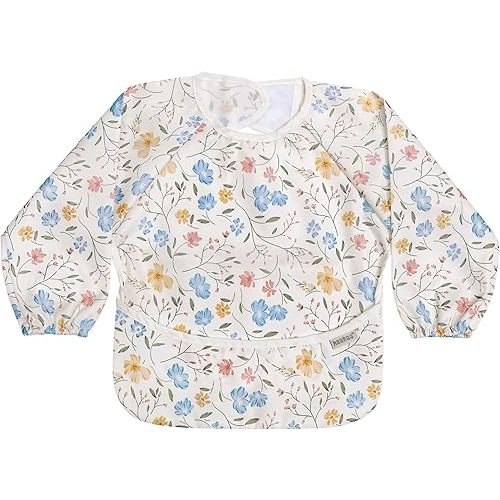 haakaa Long Sleeve Baby Bib, Waterproof & Adjustable Baby Smock Bib for Eating, Painting & Play, Easy Wipe Clean, 6–24M