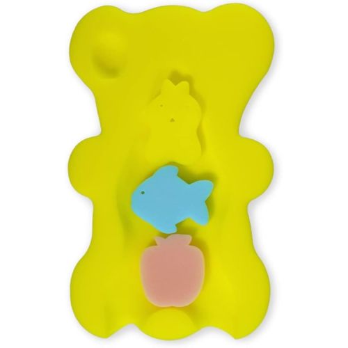 HALLO Soft Infant Bath Sponge Skid Proof Baby Bath Mat Newborn Odor Free (Yellow)