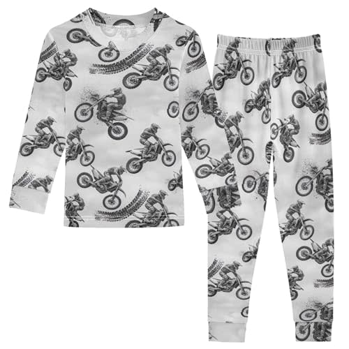 Grey Dirt Bikes Clothes Fall/winter Toddler Boy Girl 18M Long Sleeve Tee and Pant 2-piece Set