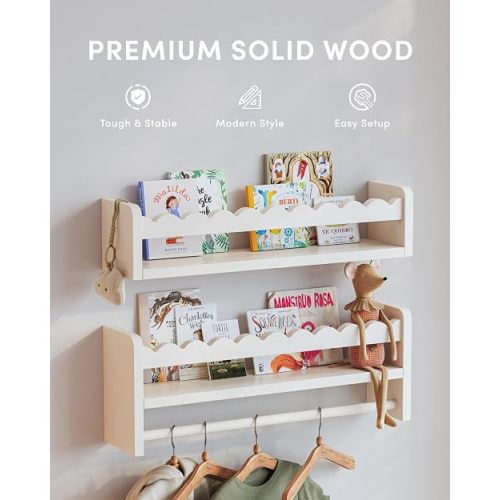 White, 16.5 Inches Nursery Book Shelves