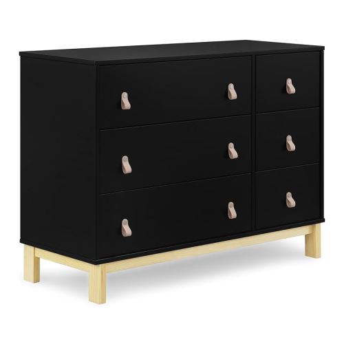 GAP babyGap Legacy 6 Drawer Dresser with Leather Pulls and Interlocking Drawers - Greenguard Gold Certified, Ebony/Natural
