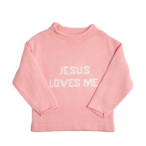 Pink Jesus Loves Me Sweater – Little Bear Smocks