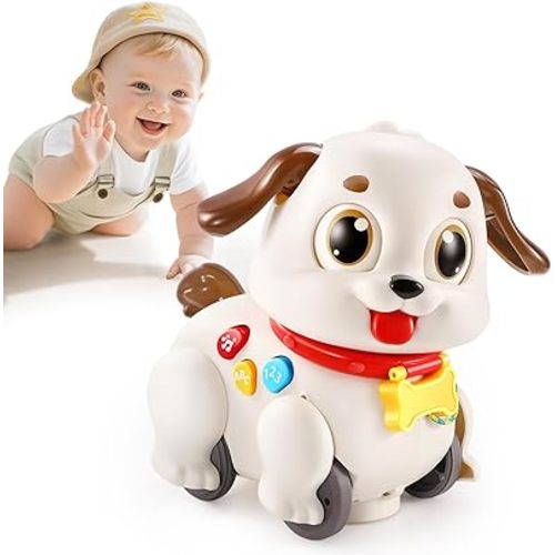 LUDILO Learning Toys for 1 Year Old Boy Girl Gifts: Pull Along Crawling Toy Musical Puppy 6 7 8 9 10 12 18 Month Old Baby Toy 1st Birthday Gifts for Boys Girls Toddler Infant Baby Toys 6-12-18 Months