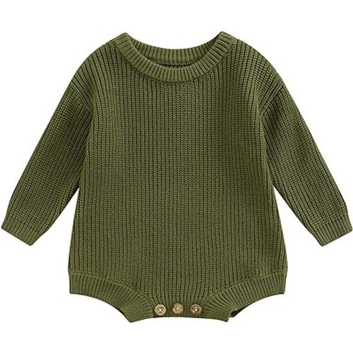 Newborn Baby Girl Boy Sweater Knit Oversized Pullover Sweatshirt Romper