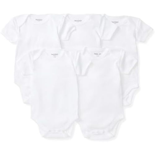 Burt's Bees Baby Unisex Bodysuits, Short Sleeve Organic Sleepwear, 5-Pack