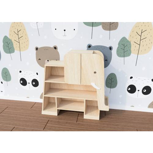 Elephant bookcase / Montessori cabinet bookshelf / downloadable PDF woodworking plans