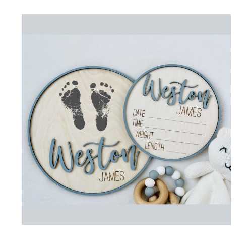 Baby Announcement Sign, Baby Name Sign for Hospital, Birth Announcement Sign, Footprint keepsake, Birth Stat Sign, Newborn Announcement Sign