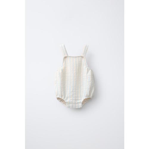 STRIPED ROMPER - Ecru | ZARA United States