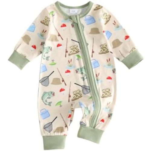 Newborn Baby Boy Outfit Dragon/Dinosaur/Fishing Romper 0-18M