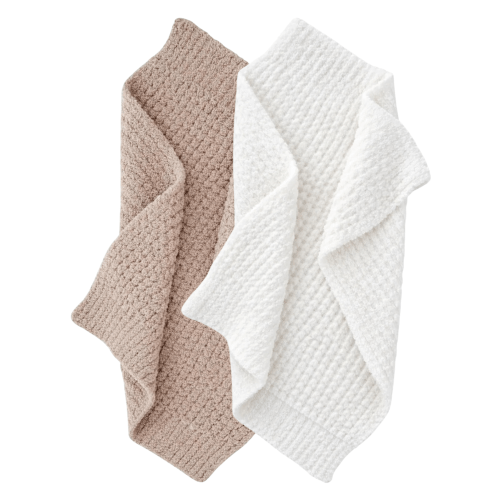 2-Pack Phufy® Bliss Mini Blanket, Desert Tan/White Waffle – SpearmintLOVE
