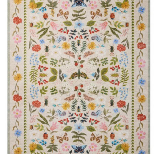 5’ x 7’6” Rifle Paper Co. x Loloi Canopy Cream Area Rug