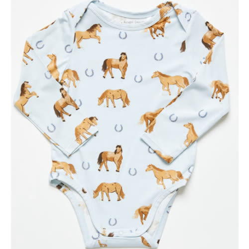 Angel Dear Infant Boys' Horse Print Long Sleeve Onesie
