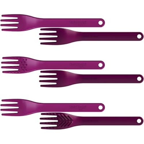 TalkTools® Magenta Fork™ - Provides oral awareness during feeding | Encourages lip closure | Increases sensory awareness | FDA compliant, Latex, Lead, BPA, and Phthalates free (Set)